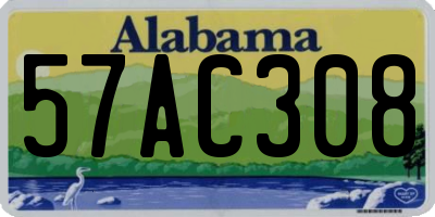 AL license plate 57AC308