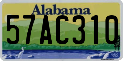 AL license plate 57AC310