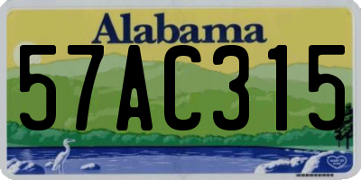 AL license plate 57AC315