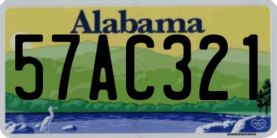 AL license plate 57AC321