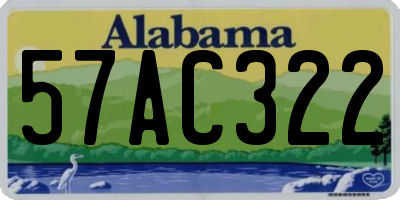 AL license plate 57AC322