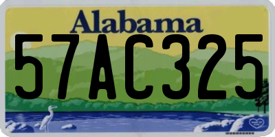 AL license plate 57AC325