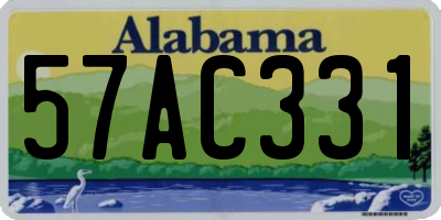 AL license plate 57AC331