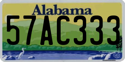 AL license plate 57AC333