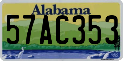 AL license plate 57AC353