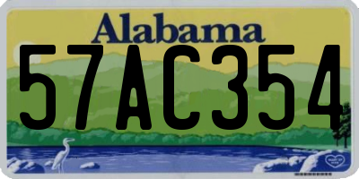 AL license plate 57AC354