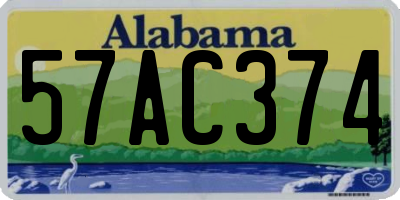AL license plate 57AC374