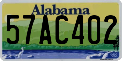 AL license plate 57AC402