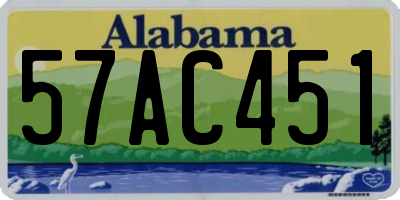 AL license plate 57AC451
