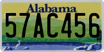 AL license plate 57AC456