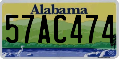 AL license plate 57AC474