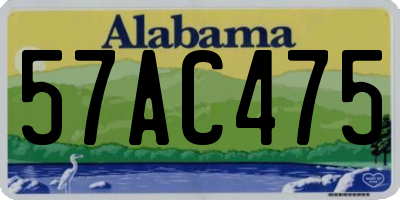 AL license plate 57AC475