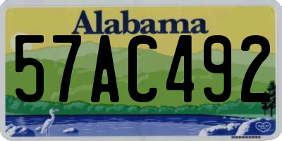 AL license plate 57AC492