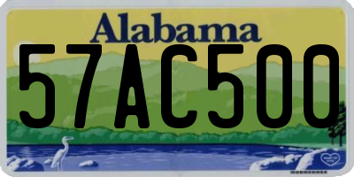 AL license plate 57AC500