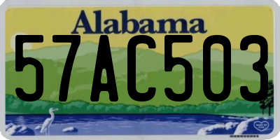 AL license plate 57AC503