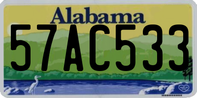 AL license plate 57AC533