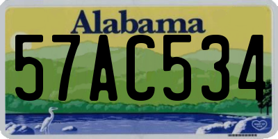 AL license plate 57AC534
