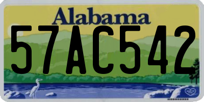 AL license plate 57AC542
