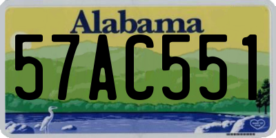 AL license plate 57AC551