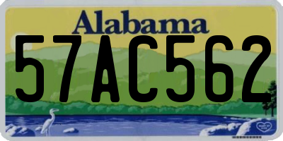 AL license plate 57AC562