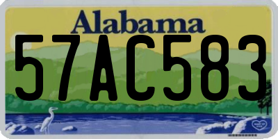 AL license plate 57AC583