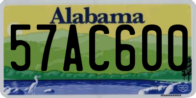 AL license plate 57AC600