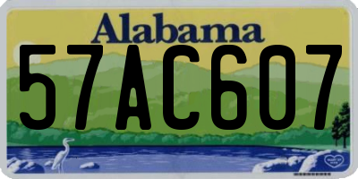AL license plate 57AC607