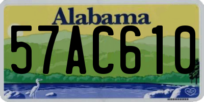 AL license plate 57AC610
