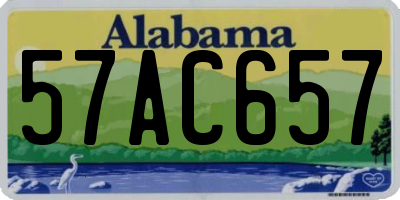 AL license plate 57AC657