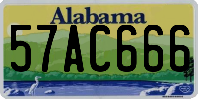 AL license plate 57AC666