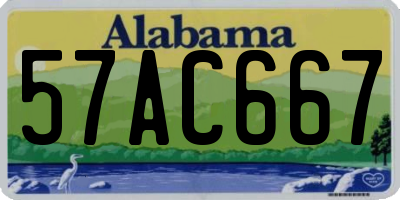AL license plate 57AC667