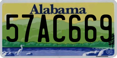 AL license plate 57AC669