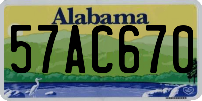 AL license plate 57AC670