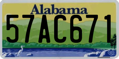 AL license plate 57AC671
