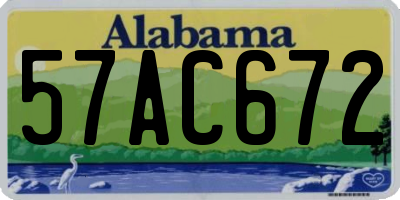 AL license plate 57AC672