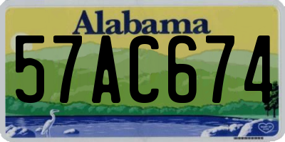 AL license plate 57AC674