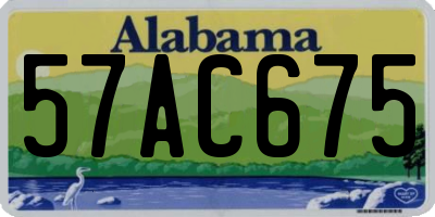 AL license plate 57AC675