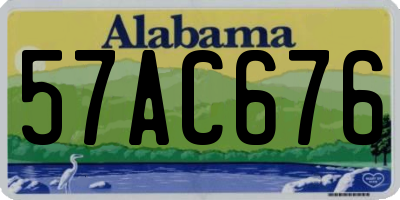 AL license plate 57AC676