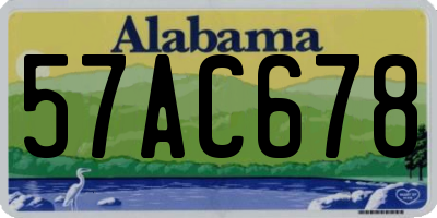 AL license plate 57AC678