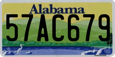 AL license plate 57AC679