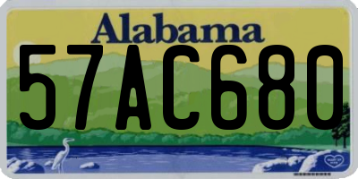 AL license plate 57AC680