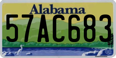 AL license plate 57AC683