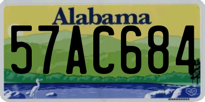 AL license plate 57AC684
