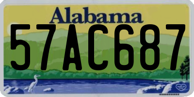 AL license plate 57AC687