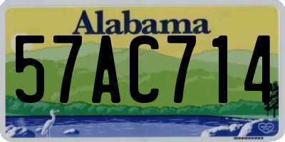 AL license plate 57AC714