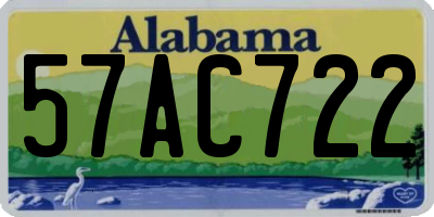 AL license plate 57AC722
