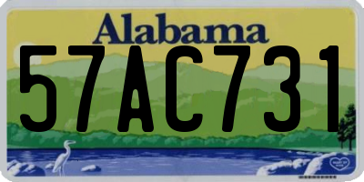 AL license plate 57AC731