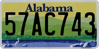 AL license plate 57AC743