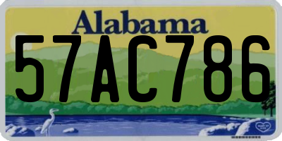 AL license plate 57AC786