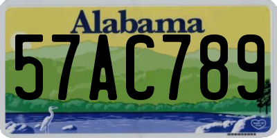 AL license plate 57AC789